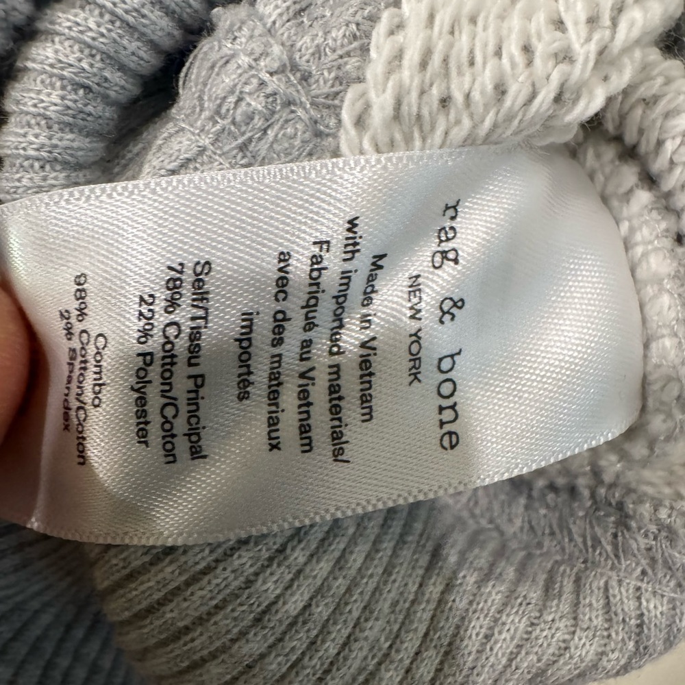 rag & bone Vintage Terry Cropped Sweatshirt Womens XS Heather Grey $195 - Picture 13 of 13